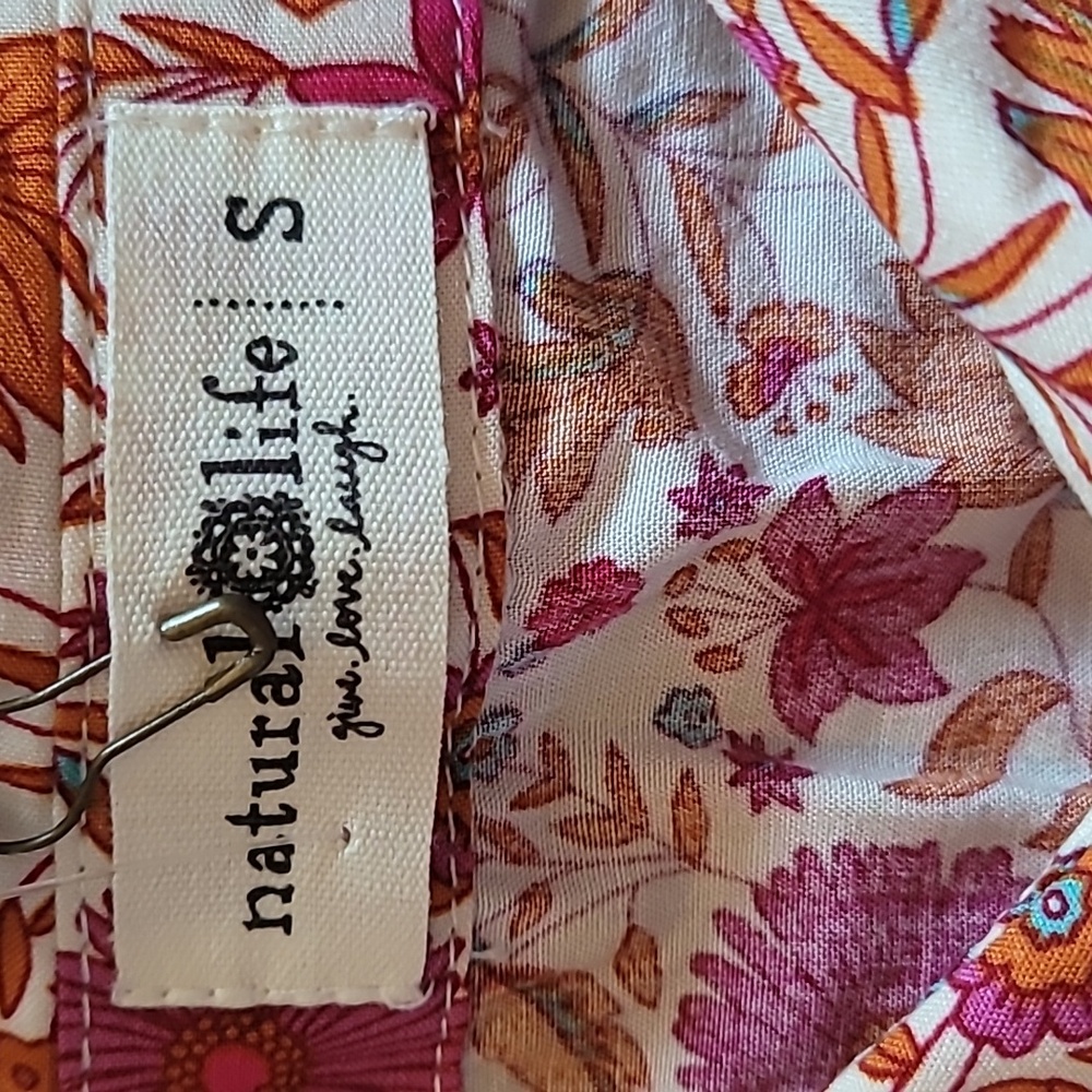 NATURAL LIFE Pink, Orange and White Floral Women's Size SMALL Dress - Picture 2 of 7
